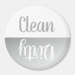 Clean Dirty Stainless Steel Script Magnet