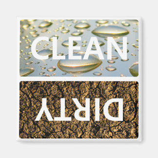 Clean Dirty With Customisable Background Colour Magnet