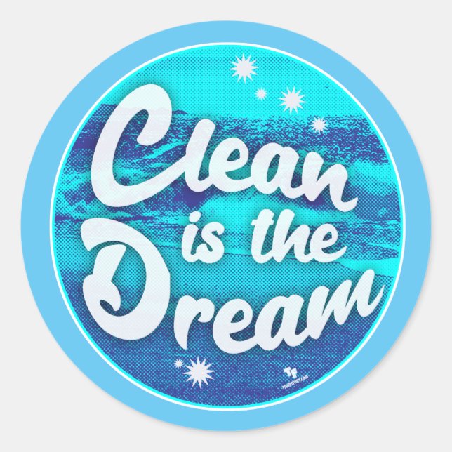 Clean Dream Beach Cleanup Green Lifestyle Can Cool Classic Round Sticker (Front)