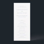 Clean Dusty Blue Elegant Wedding Program<br><div class="desc">Elegant wedding program featuring a minimal and clean layout with your names in a very large font.</div>