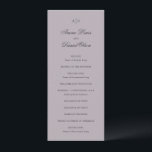 Clean Dusty Lilac Classic Wedding Program<br><div class="desc">Classic wedding program featuring your monogram at the top along with your names in an elegant script and the remaining text in a traditional serif font.</div>