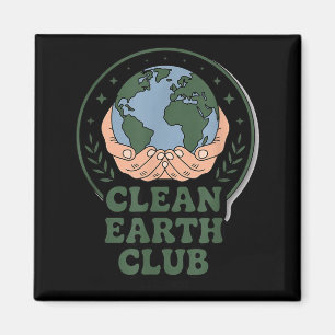 Clean earth club - eco kids environmental badge magnet