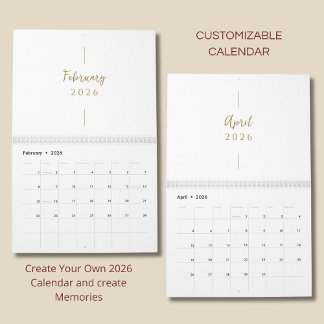 Clean Elegant Layout Calendar