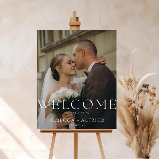 Clean Elegant Wedding Welcome Sign Poster Photo