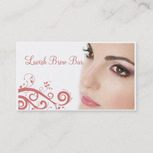 Clean Floral Cosmetology Business Card (Pnk)