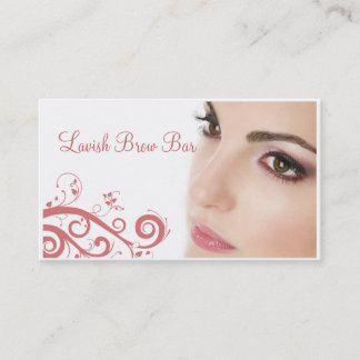 Clean Floral Cosmetology Business Card (Pnk)