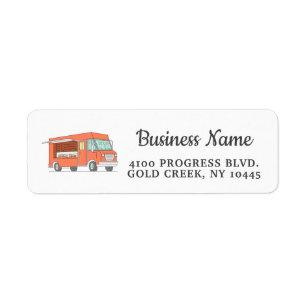 Clean Food Truck Packaging Label Return Address Label
