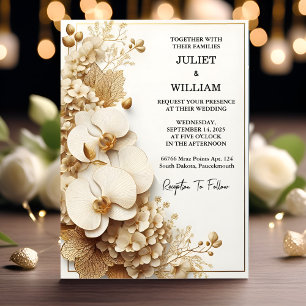 Clean Formal Simple Classic Elegant Blank Wedding Invitation