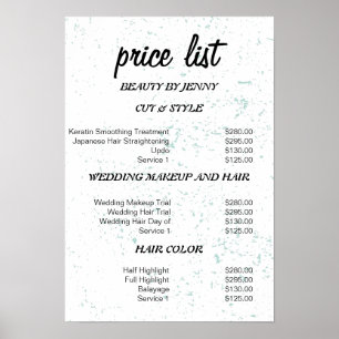  Clean & Fresh Service Menu Template Poster