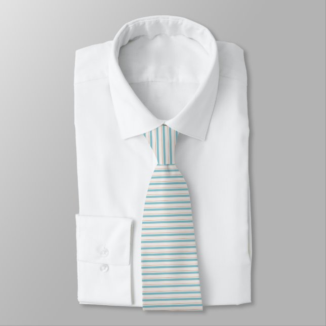 Clean Geometric Stripes on White Back Tie (Tied)
