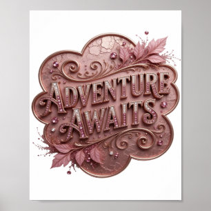 Clean Gold ADVENTURE AWAITS Print