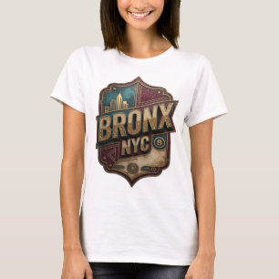 Clean Gold BRONX NYC Slogan Tee