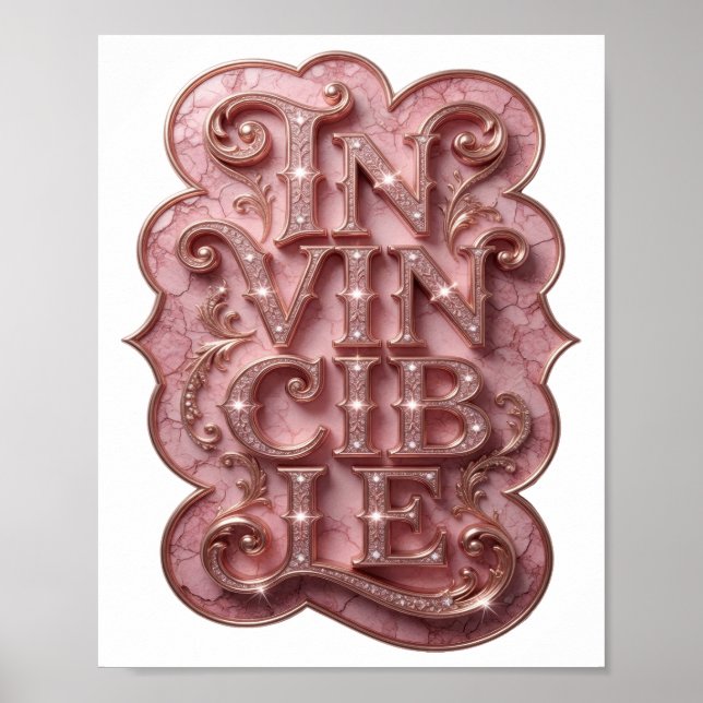 Clean Gold IN VINCIBLE Bold Design Poster (Front)