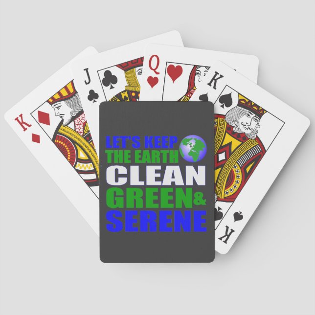 Clean green earth global warming playing cards (Back)
