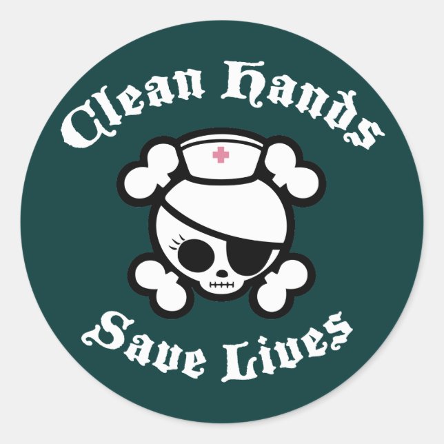 Clean Hands Save Lives Classic Round Sticker (Front)