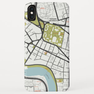 CLEAN HARVARD UNIVERSITY MASSACHUSETTS OUTLINE MAP iPhone XS MAX CASE