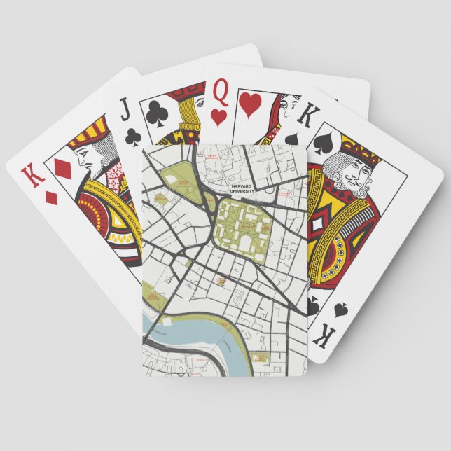 CLEAN HARVARD UNIVERSITY MASSACHUSETTS OUTLINE MAP PLAYING CARDS (Back)