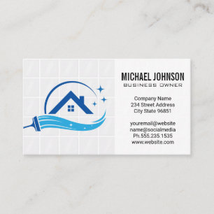 Clean Home Sweeping   Bathroom Tiles Business Card