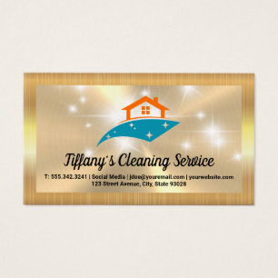 Clean House Logo Sparkle   Gold Metallic