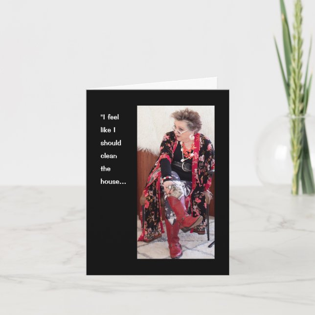 Clean House?or Play in the Garden? Card (Front)