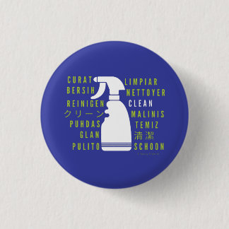 Clean in Every Language 3 Cm Round Badge
