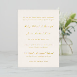 Clean Ivory and Gold Elegant Wedding