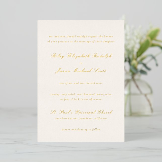 Clean Ivory and Gold Elegant Wedding (Standing Front)