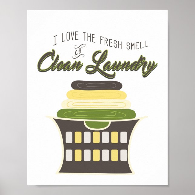 Clean Laundry Art Print - Laundry Wall Art (Front)