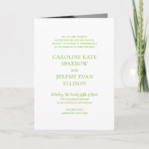 Clean Lime Green QR Code Elegant Wedding Invitation