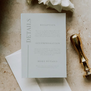 Clean Line Sage Green Wedding Details Enclosure Card