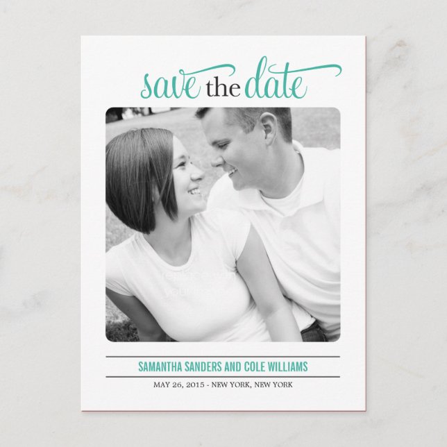 Clean Look Save The Date Card (Front)