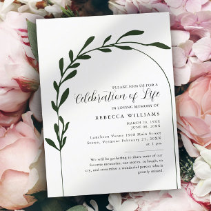 Clean Minimal Arch Celebration of Life  Invitation