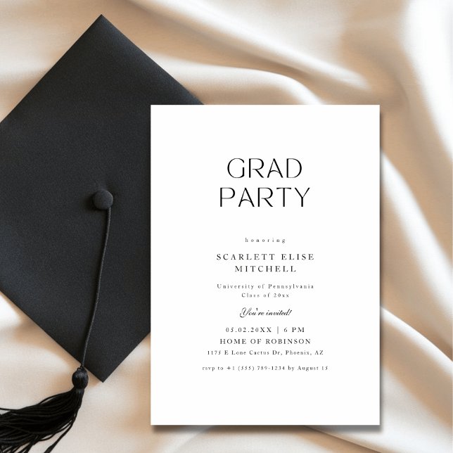Clean Minimal Nursing School Master Graduation Invitation (Creator Uploaded)