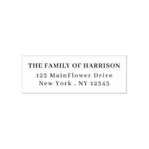 Clean Minimal Simple Elegant Return Address Self-inking Stamp