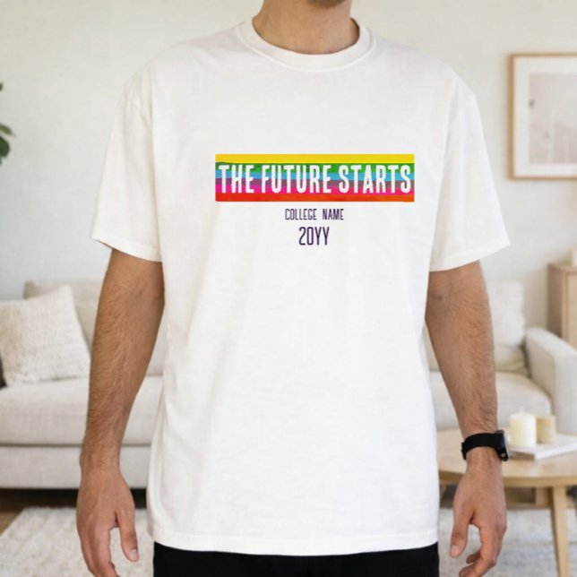 Clean Minimal The Future Starts Rainbow Grad Shirt (Creator Uploaded)