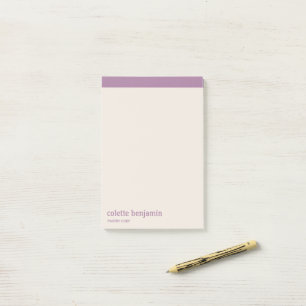 Clean Minimalist Lavender Purple & Pale Peach Post-it Notes