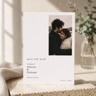 Clean Minimalist Photo Save The Date