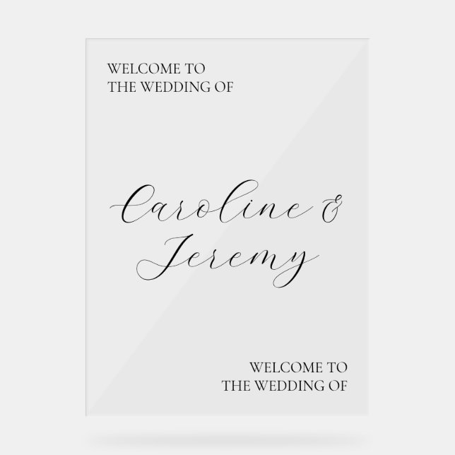 Clean & Modern Acrylic Wedding Welcome Sign (Front)