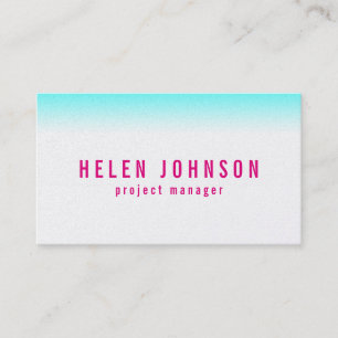 Clean modern Aqua and Hot pink gradient Business Card