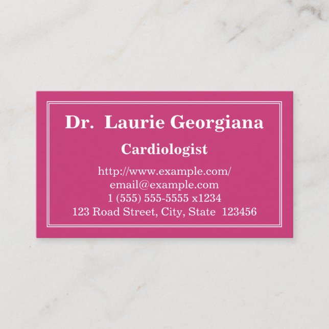 Clean & Modern Cardiologist Business Card (Front)