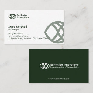 Clean Modern Eco Green Sustainable Branding Bold Business Card