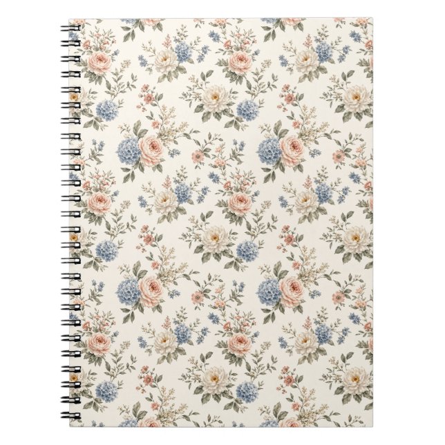 Clean Modern Garden Florals and Negative Space Notebook (Front)
