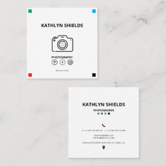 Clean Modern Stylish Typography Minimalist  Square Business Card