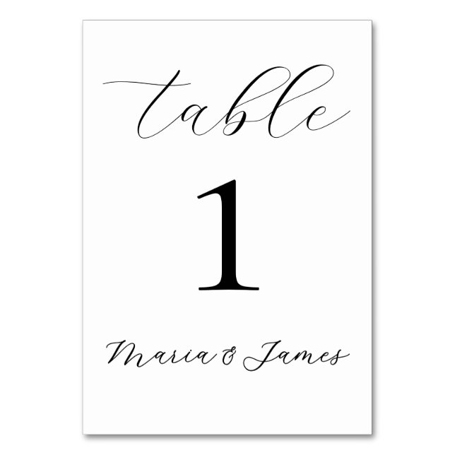 Clean & Modern Table Number Signs (Front)