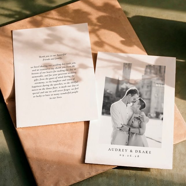 Clean Modern Wedding Photo Thank You Card (Creator Uploaded)