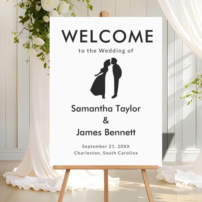 Clean & Modern Welcome for Stylish Weddings Acrylic Sign (Creator Uploaded)