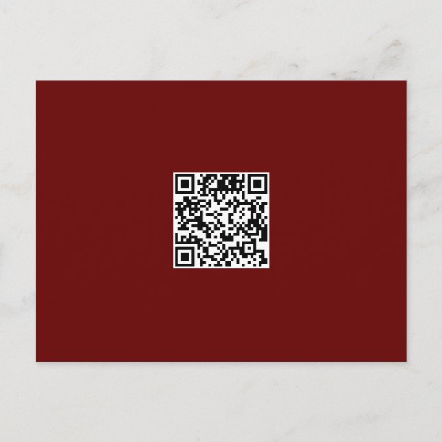 Clean Monochrome Flat Colour QR Code Postcard (Front)