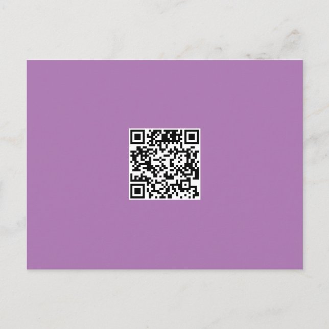 Clean Monochrome Flat Colour QR Code Postcard (Front)