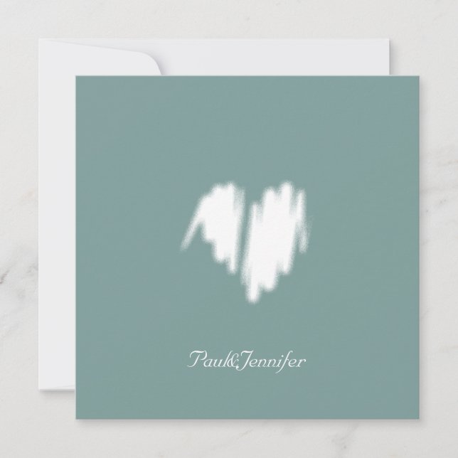 Clean Monochrome Modern Classy Vibe Love Heart Thank You Card (Front)