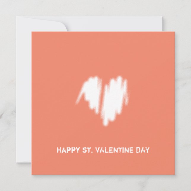 Clean Monochrome Modern White Heart QR Code Card (Front)